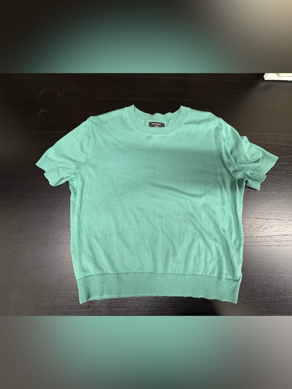 Short Sleeve Aqua Teal cotton knit Knit Top